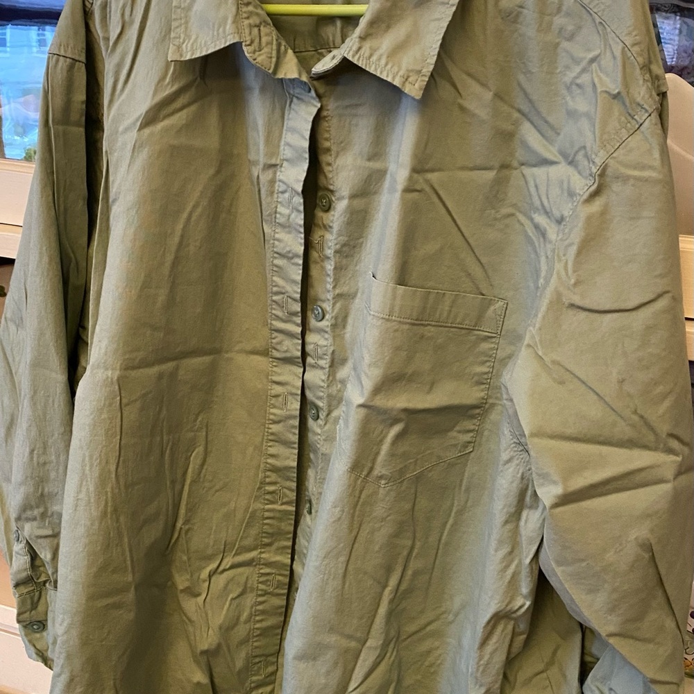 Olive button down